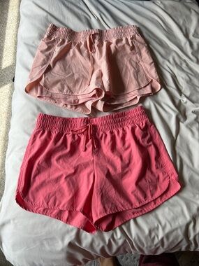 Velocity Women’s Elastic-Waist Active Shorts - Light Pink & Coral Pink